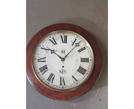 A Beechwood wall clock with a 12" painted dial Enfield 81 NFS with pendulum
