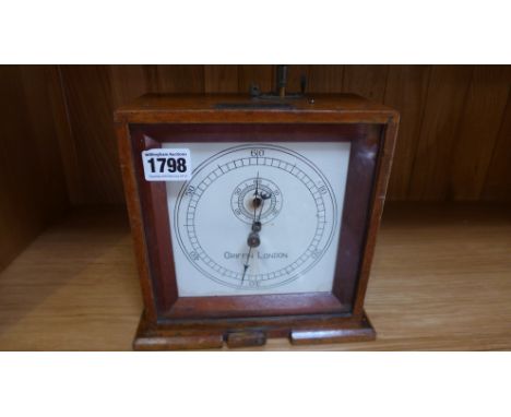 A Griffin of London wooden cased and seldom seen Laboratory Mechanical Timer, a small bone knob on the back and a brass clip 