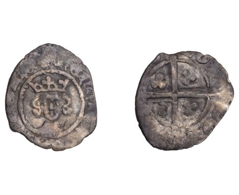 Henry IV (1399-1413), Heavy coinage, Halfpenny, London, type 4, 0.54g/11h (Withers 4; cf. N 1352-3; cf. S 1723-4). Oval flan,
