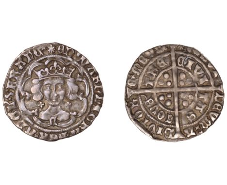 Edward IV (First reign, 1461-1470), Light coinage, Groat, Coventry, class VI, mm. sun, quatrefoils by neck, fleurs on cusps e