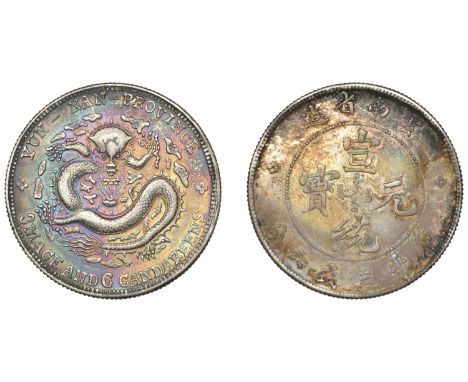 China, EMPIRE, Yunnan, 50 Cents, undated [1909-11], 12.96g/1h (L & M 426; KM Y259). Toned, good very fine [certified and grad