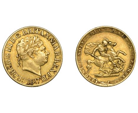 George III (1760-1820), New coinage, Sovereign, 1817 (M 1; S 3785). Very fine £800-£1,000 --- Investment Gold If this lot is 