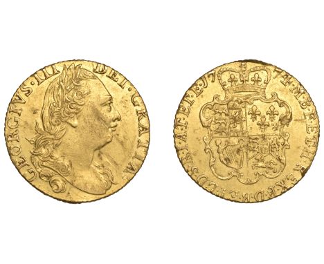 George III (1760-1820), Pre-1816 issues, Guinea, 1774, fourth bust (EGC 687; S 3728). Some light scuffs and scrapes, file-mar