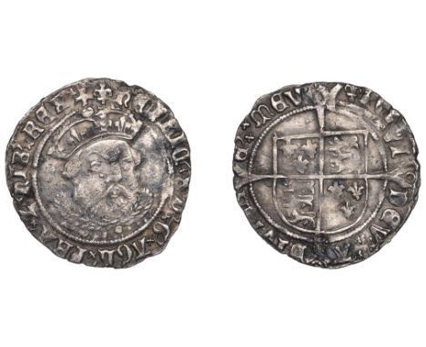 Henry VIII (1509-1547), Third coinage, Groat, Tower, mm. lis, bust 2, annulets in forks, saltire stops, 1.99g/9h (N 1844; S 2