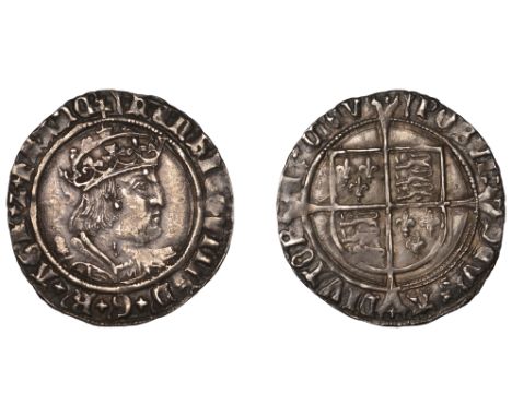 Henry VIII (1509-1547), Second coinage, Groat, Tower, mm. arrow, bust D, saltires in forks, reads agle z franc’, 2.75g/12h (W