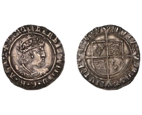 Henry VIII (1509-1547), Second coinage, Groat, Tower, mm. arrow, bust D, saltires in forks, reads agle z franc’, 2.75g/12h (W