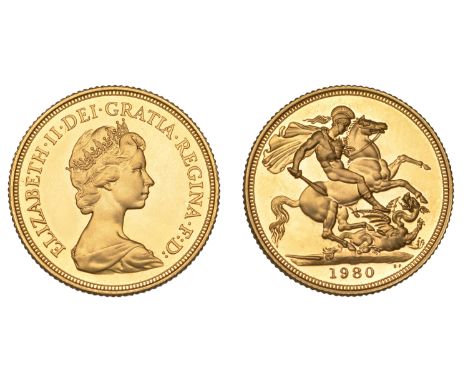 Elizabeth II (1952-2022), Sterling issues, Proof Sovereign, 1980 (M 311A; S SC1). As struck; in case of issue £300-£400 --- I