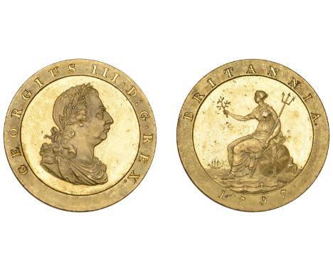 George III (1760-1820), Pre-1816 issues, Pattern Halfpenny, 1797 (early Soho), by C.H. Küchler, in gilt-copper, laureate bust