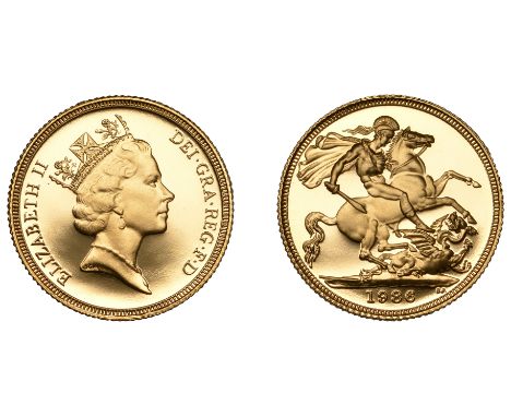 Elizabeth II (1952-2022), Sterling issues, Proof Sovereign, 1986 (M 313E; S SC2). Brilliant, as struck; in case of issue £300