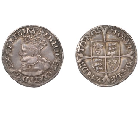 Philip and Mary (1554-1558), Groat, mm. lis, 2.10g/12h (N 1973; S 2508). Very fine, portrait a little better but double-struc