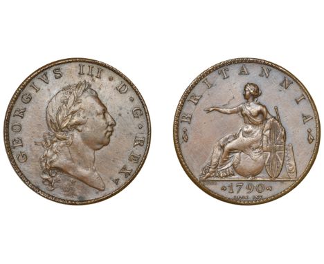 George III (1760-1820), Pre-1816 issues, 1790 (early Soho), restrike pattern in copper, by W.J. Taylor from dies by J.P. Droz