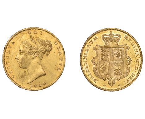 Victoria (1837-1901), Half-Sovereign, 1844 (M 418; S 3859). Scattered marks, otherwise good very fine £200-£240 --- Investmen