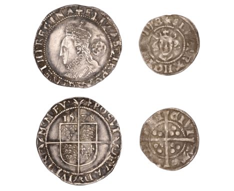 Elizabeth I, Fifth issue, Sixpence, 1578, mm. Greek cross, bust 5A, 3.04g/5h (N 1997; S 2572); together with a Penny of Edwar
