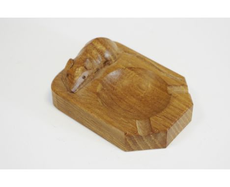 An oak Robert Thompson Mouseman ashtray