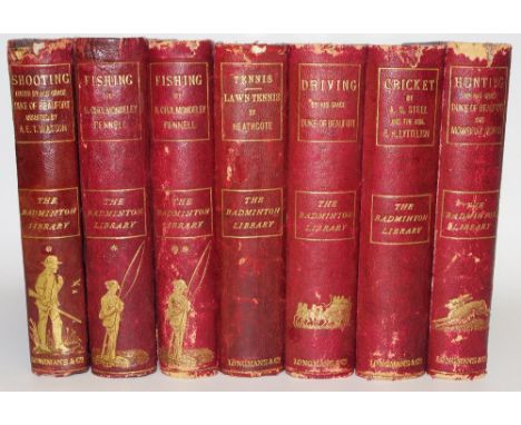 The Badminton Library of Sports and Pastimes, Beaufort, Duke of (Editor),Published by Longmans &amp; Co, crimson leather, the