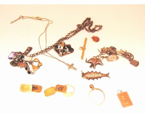 Quantity of mix gold and silver jewellery to include rings cufflinks chains pendants