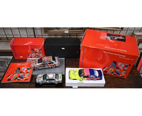Two boxed BMW Art Car Museum Edition models and other model vehicles (2 boxes)