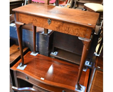 A 19th century mahogany plant table with hinged top enclosing zinc lined interior, on turned pad footed supports, 76 cm wide 