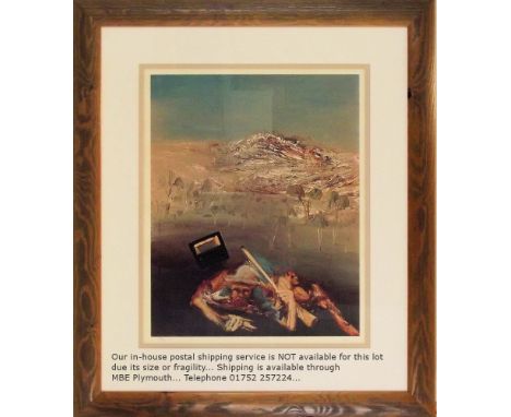 SIDNEY NOLAN. 'Kelly & Policeman II (Kelly III Series 1990). Coloured Screen print. Signed & No. 10/60. 62 x 49cm.