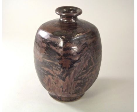 SHIGEYOSHI ICHINO. A bottle vase made at the Leach Pottery by Shigeyoshi Ichino. Unmarked or marked obscured. Height 21cm. Pr