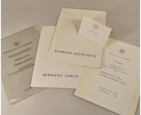 BARBARA HEPWORTH & BERNARD LEACH.The Borough of St. Ives, Cornwall booklets for Barbara Hepworth & Bernard Leach to commemora