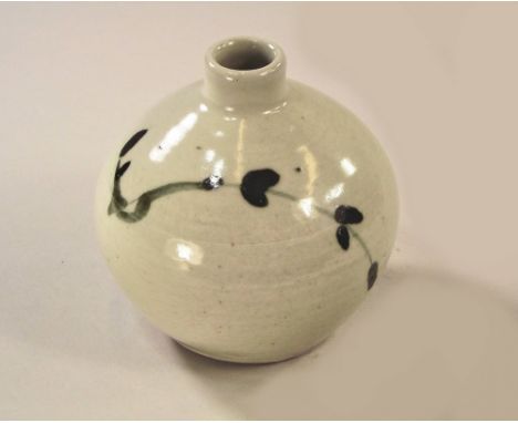 WILLIAM MARSHALL.A small Leach Pottery porcelain vase made & decorated by William Marshall. Leach Pottery mark. Height 9cm.Pr