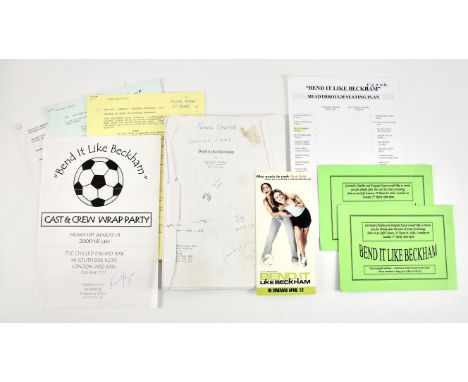 Bend It Like Beckham (2002) Frank Harpers Signed Original Shooting Script, and related production ephemera Includes; Original