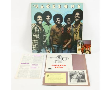Michael Jackson - Vinyl LP, 'The Jacksons', Signed by Michael Jackson together with literature and tickets for Caister 1980. 