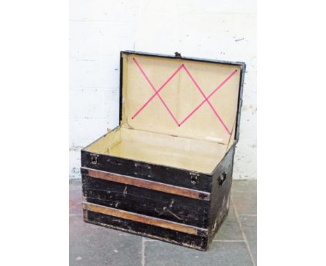 A Louis Vuitton Trianon steamer trunk circa 1860s. L80cm. Condition - general wear to include scuffs, scratches and dings, a 