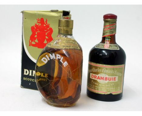 Dimple Scotch Whisky together with a bottle of Drambuie
