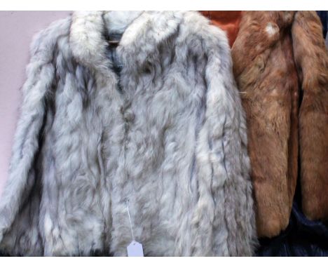 A vintage blue fox fur jacket and another. Condition - no unpleasant odours, no obvious thin patches