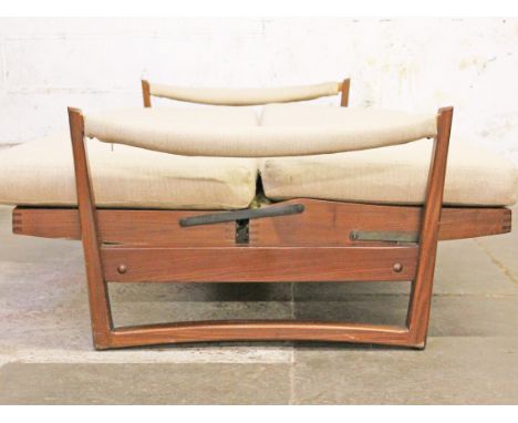 A Danish teak sofa bed. L208cm