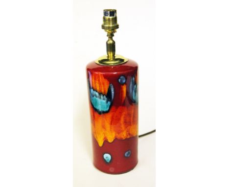 A Poole pottery lamp base. H31cm. Condition - good, no damage, crazing only.