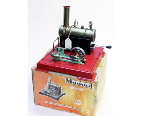 A Mamod SE3 twin cylinder superheated steam engine - boxed, appears unused
