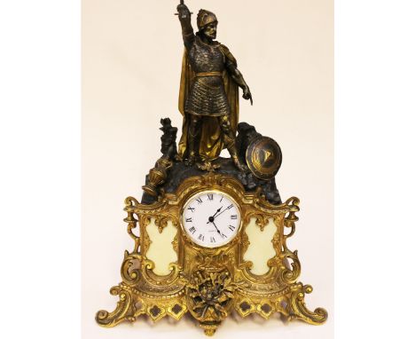 A fancy gilt metal mantel clock. H52cm