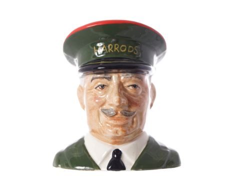 CARLTONWARE CHARACTER JUG "HARRODS PORTER"11 cm. high; 9 cm. wide; 10 cm. deep