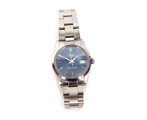Late 20th century stainless steel centre seconds calendar wrist watch, Rolex, Oyster Perpetual "Date", ref 15000, no 7399089,
