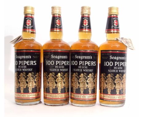 Seagrams 100 Pipers de luxe Scotch whisky, 26 2/3 fl oz, 70% proof, (4)