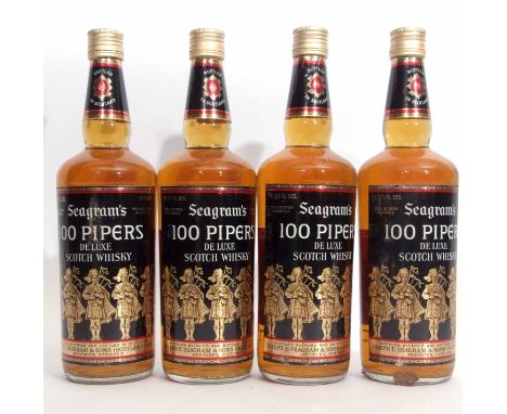 Seagrams 100 Pipers de luxe Scotch whisky, 26 2/3 fl oz, 70% proof, (4)