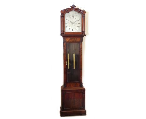 Mid-19th century mahogany cased domestic regulator, Bain & Son - Breckin, the hood with carved and applied C-scroll and folia