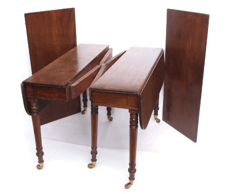 Late 18th/early 19th century mahogany D-end dining table, two central leaves over a concertina action and raised on six ring 