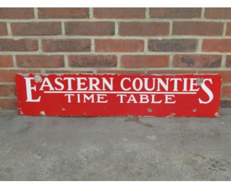 Eastern Counties Time Table Vintage Enamel SignMake: Contact AuctioneerModel: Contact AuctioneerYear: Contact AuctioneerMilea