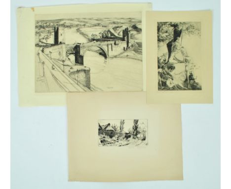 Willy Pogany (Hungarian), 1882-1955, 'Mythological Scene', etching, signed in pencil to the margin, un-framed, 23cm x 15cm; t
