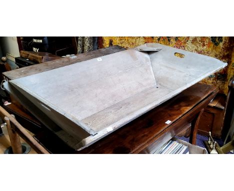 A substantial French dough trough, 128cm x 68cm deep x 27cm high 
