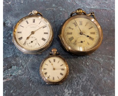 A late Victorian silver opened faced J.G Graves Sheffield,&nbsp;The 'Express' English Lever pocket watch, the reversing pinio