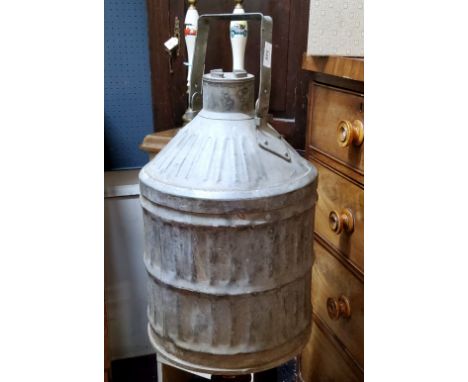Automobilia - an unusual galvanised 5 gallon fuel can, no makers markings, possibly by Shell Mex BP 