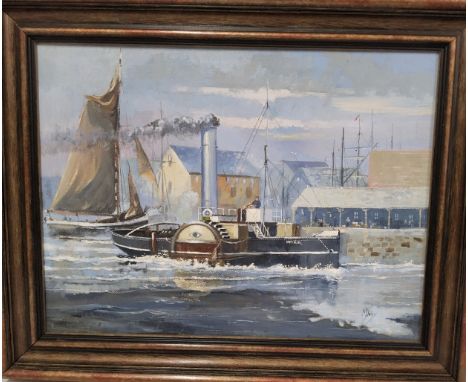 M. Daley, Paddle Steamer ‘Imperial’, signed, oil on canvas, 30cm x 40cm 