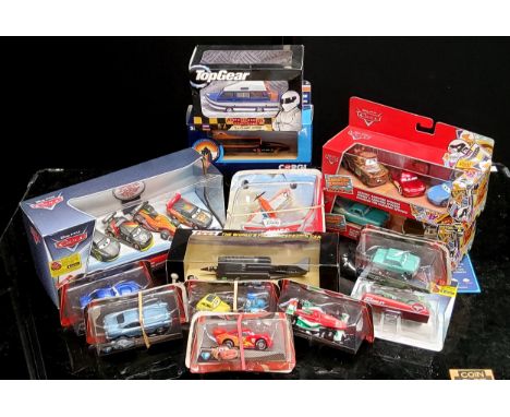 A Mattel Disney Pixar Cars Flashback to Radiator Springs, includes Hank "Halloween" Murphy, Derek "Decals" Dobbs &amp; Sherif