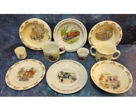 Bunnykins - Royal Doulton Nursery Ware, two handled mug, side plate, bowls; Wedgwood&nbsp; Thomas the Tank Engine bowl and si