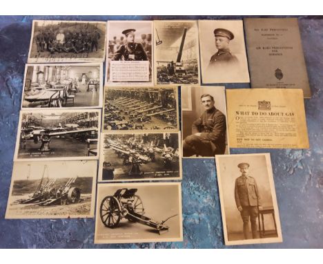 Postcards - Militaria - Real Photo RP postcard examples of annotated battalion group, portraiture, Coventry Ordnance Works Lt